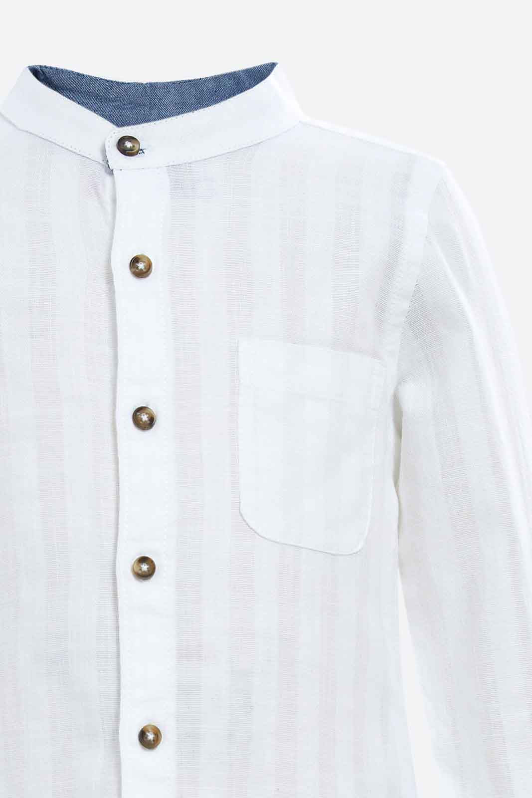 Redtag-White-Dobby--Long-Sleeve-Shirt-Category:Shirts,-Colour:White,-Deals:New-In,-Dept:Boys,-Filter:Infant-Boys-(3-to-24-Mths),-INB-Shirts,-New-In-INB-APL,-Non-Sale,-S22C,-Section:Boys-(0-to-14Yrs)-Infant-Boys-3 to 24 Months