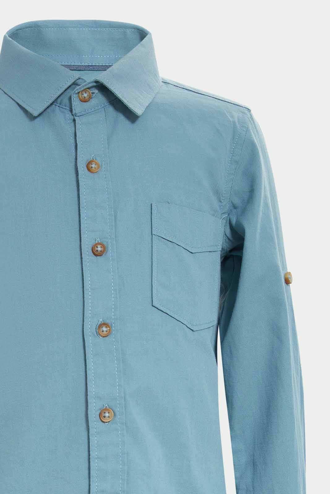 Redtag-Blue-Poplin-Long-Slv-Shirt-Category:Shirts,-Colour:Blue,-Dept:Boys,-Filter:Infant-Boys-(3-to-24-Mths),-INB-Shirts,-Non-Sale,-S22C,-Section:Boys-(0-to-14Yrs)-Infant-Boys-