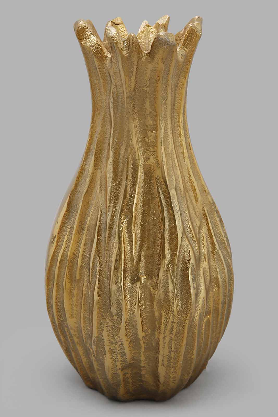Redtag-Gold-Metal-Textured-Vase-Category:Plants-&-Flowers,-Colour:Gold,-Deals:New-In,-Filter:Home-Decor,-HMW-HOM-Decorative-Accessories,-New-In-HMW-HOM,-Non-Sale,-Section:Homewares,-W22O-Home-Decor-