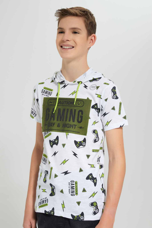 Redtag-White-Hoody-Gaming-T-Shirt-BSR-T-Shirts,-Category:T-Shirts,-Colour:White,-Deals:New-In,-Filter:Senior-Boys-(9-to-14-Yrs),-New-In-BSR,-Non-Sale,-S22C,-Section:Boys-(0-to-14Yrs)-Senior-Boys-9 to 14 Years