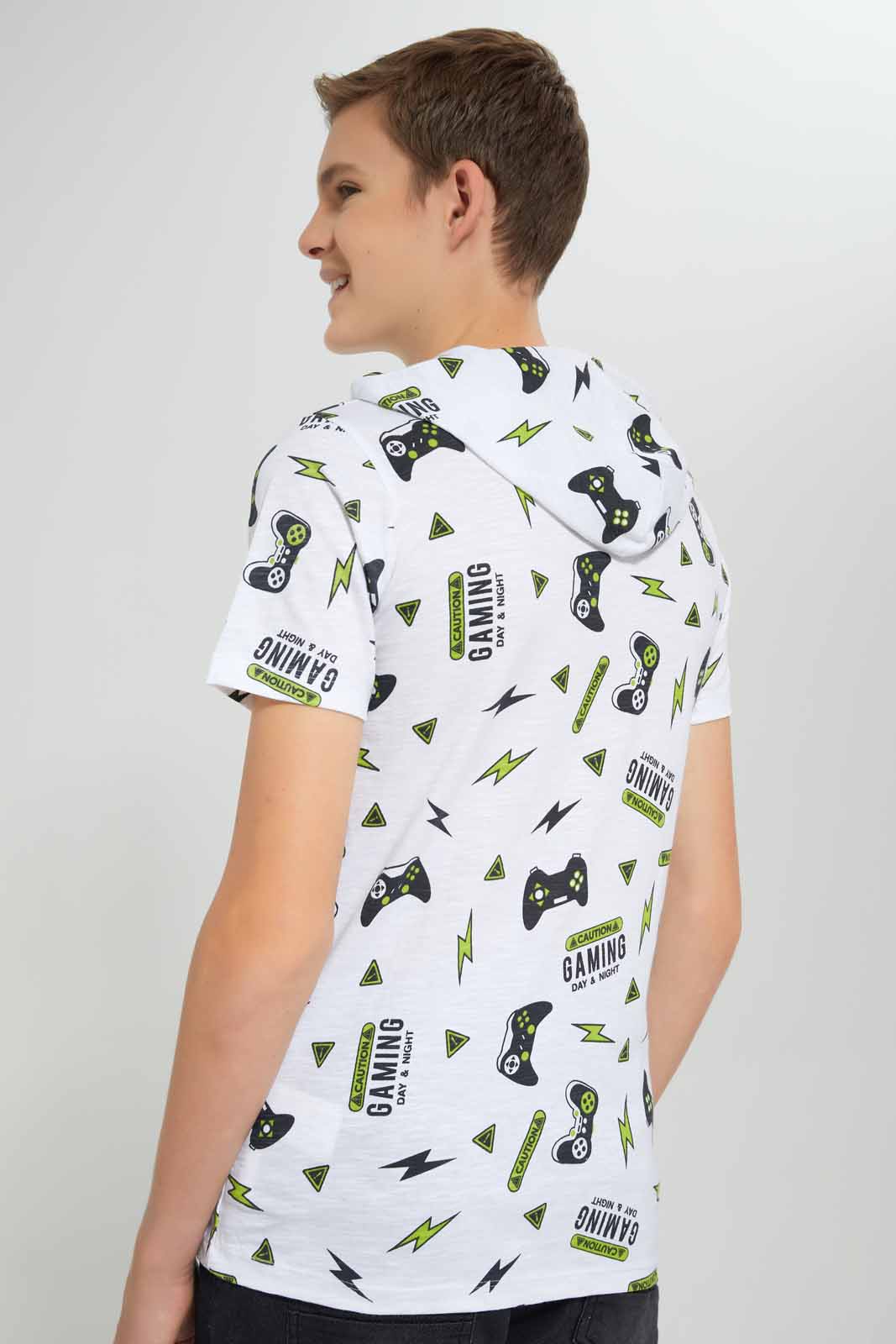 Redtag-White-Hoody-Gaming-T-Shirt-BSR-T-Shirts,-Category:T-Shirts,-Colour:White,-Deals:New-In,-Filter:Senior-Boys-(9-to-14-Yrs),-New-In-BSR,-Non-Sale,-S22C,-Section:Boys-(0-to-14Yrs)-Senior-Boys-9 to 14 Years