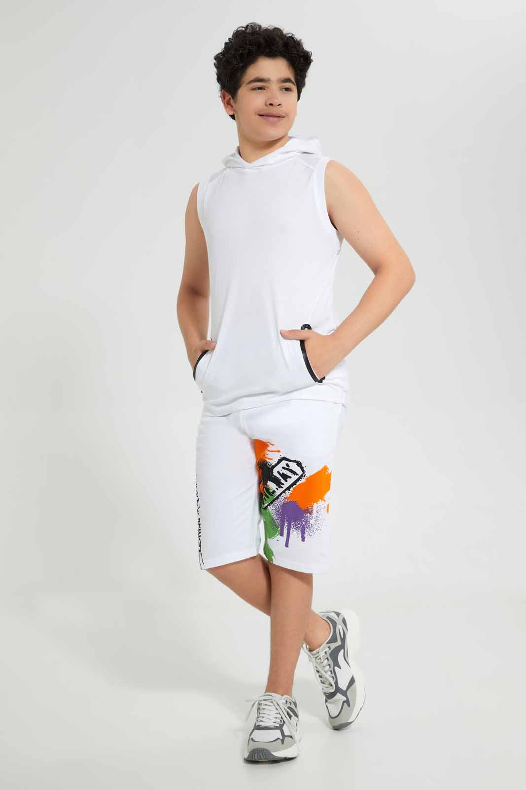Redtag-White-Plain-Hoody-Sleveeless-T-Shirt-BSR-T-Shirts,-Category:T-Shirts,-Colour:White,-Deals:New-In,-Filter:Senior-Boys-(9-to-14-Yrs),-New-In-BSR,-Non-Sale,-S22C,-Section:Boys-(0-to-14Yrs)-Senior-Boys-9 to 14 Years