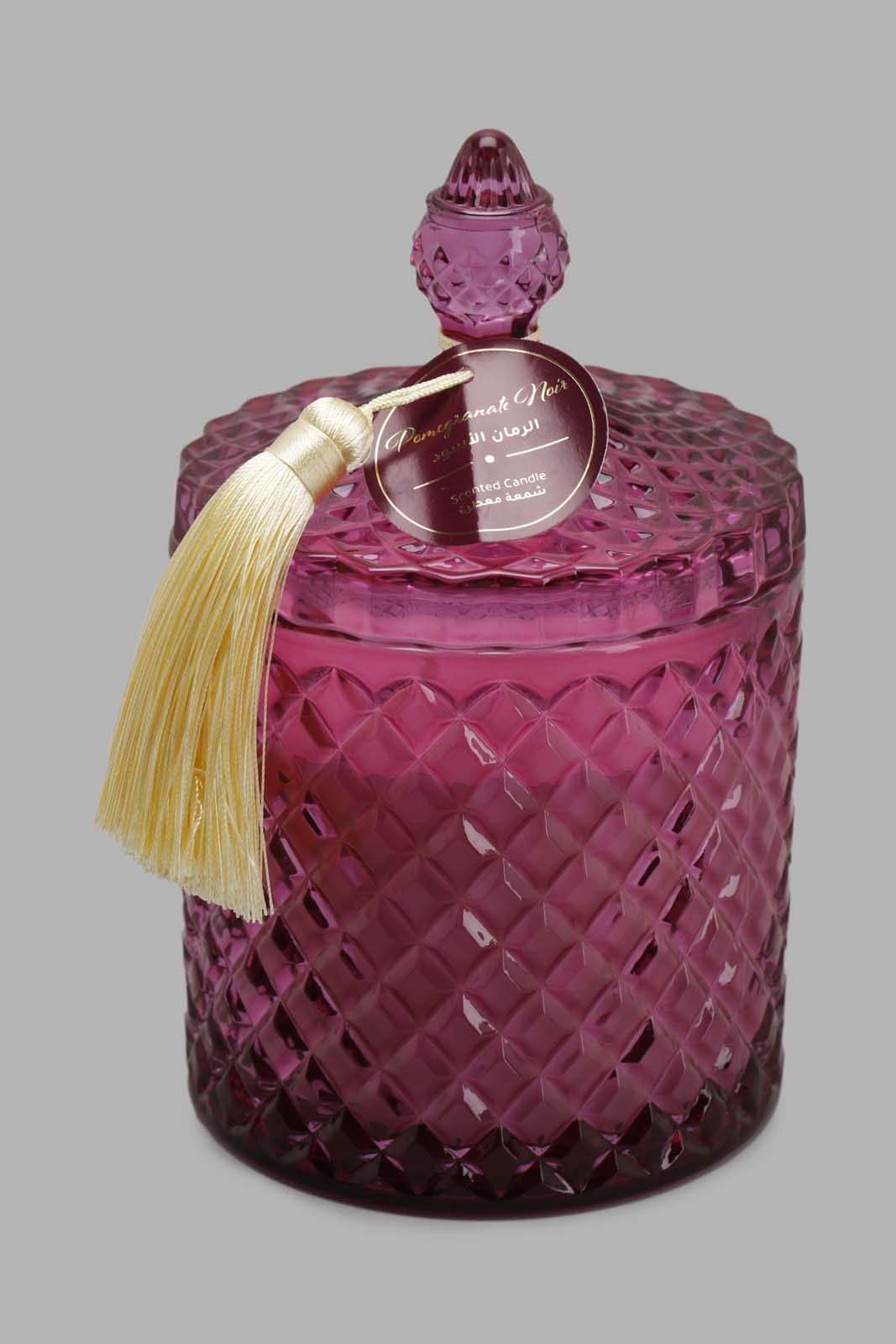 Redtag-Pomegranate-Noir-Candle-Embossed-Jar-With-Lid-Category:Candles,-Colour:Pink,-Deals:New-In,-Filter:Home-Decor,-HMW-HOM-Candle-&-Fragrances,-New-In-HMW-HOM,-Non-Sale,-Section:Homewares,-W22O-Home-Decor-