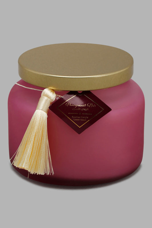 Redtag-Pomegranate-Noir-Candle-Jar-With-Gold-Lid-Category:Candles,-Colour:Pink,-Deals:New-In,-Filter:Home-Decor,-HMW-HOM-Candle-&-Fragrances,-New-In-HMW-HOM,-Non-Sale,-Section:Homewares,-W22O-Home-Decor-