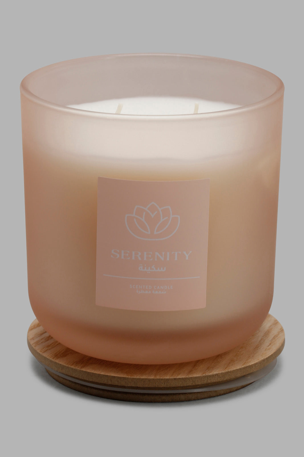 Redtag-Serenity-Candle-With-Woodenlid-Category:Candles,-Colour:Pink,-Deals:New-In,-Filter:Home-Decor,-HMW-HOM-Candle-&-Fragrances,-New-In-HMW-HOM,-Non-Sale,-Section:Homewares,-W22O-Home-Decor-