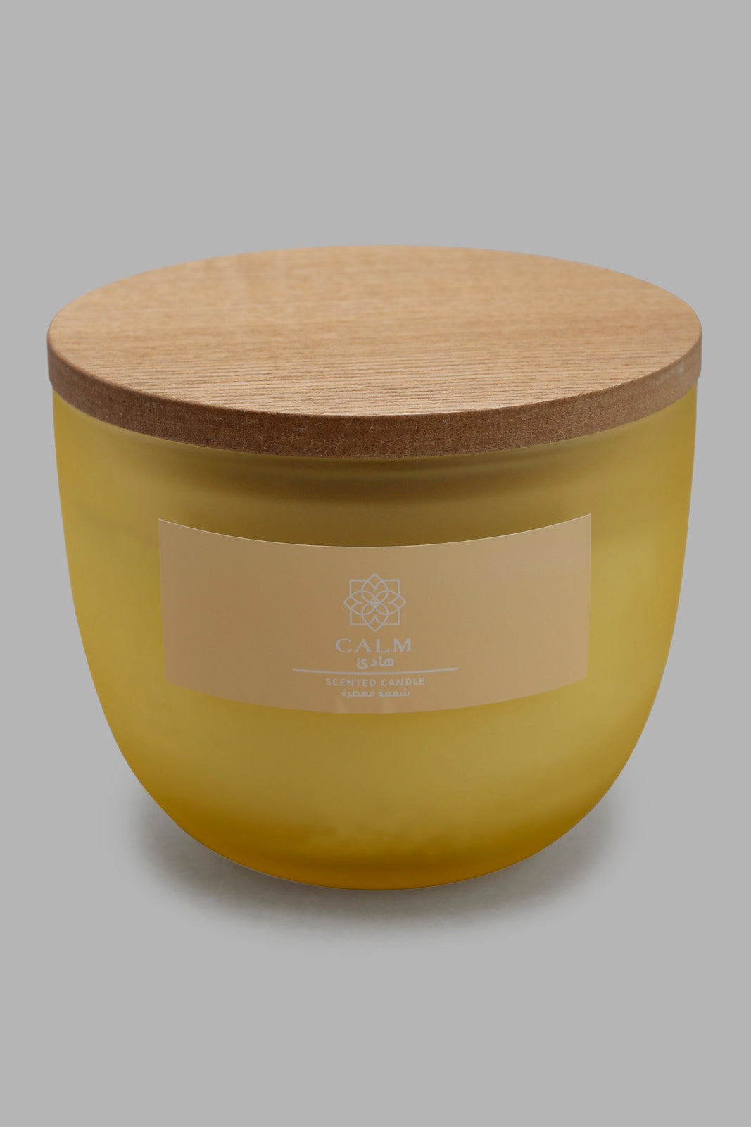 Redtag-Calm-Candle-With-Woodenlid-Category:Candles,-Colour:Yellow,-Deals:New-In,-Filter:Home-Decor,-HMW-HOM-Candle-&-Fragrances,-New-In-HMW-HOM,-Non-Sale,-Section:Homewares,-W22O-Home-Decor-