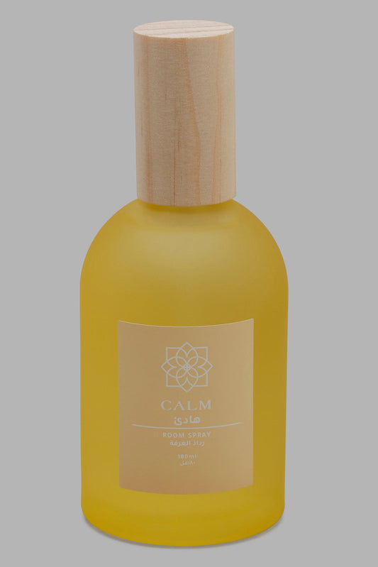 Redtag-Calm-Roomspray-With-Woodenlid-(180Ml)-Category:Diffuser,-Colour:Yellow,-Deals:New-In,-Filter:Home-Decor,-HARMONY,-HMW-HOM-Candle-&-Fragrances,-New-In-HMW-HOM,-Non-Sale,-Section:Homewares,-W22O-Home-Decor-