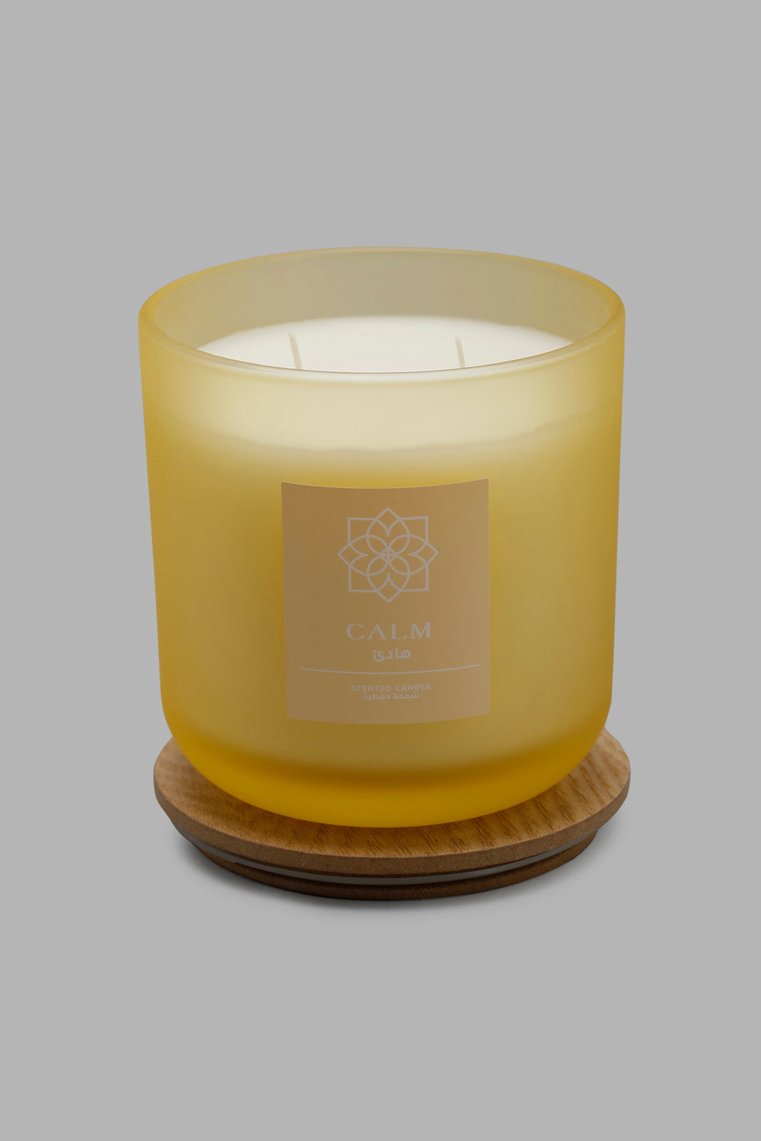 Redtag-Calm-Candle-With-Woodenlid-Category:Candles,-Colour:Yellow,-Deals:New-In,-Filter:Home-Decor,-HMW-HOM-Candle-&-Fragrances,-New-In-HMW-HOM,-Non-Sale,-Section:Homewares,-W22O-Home-Decor-