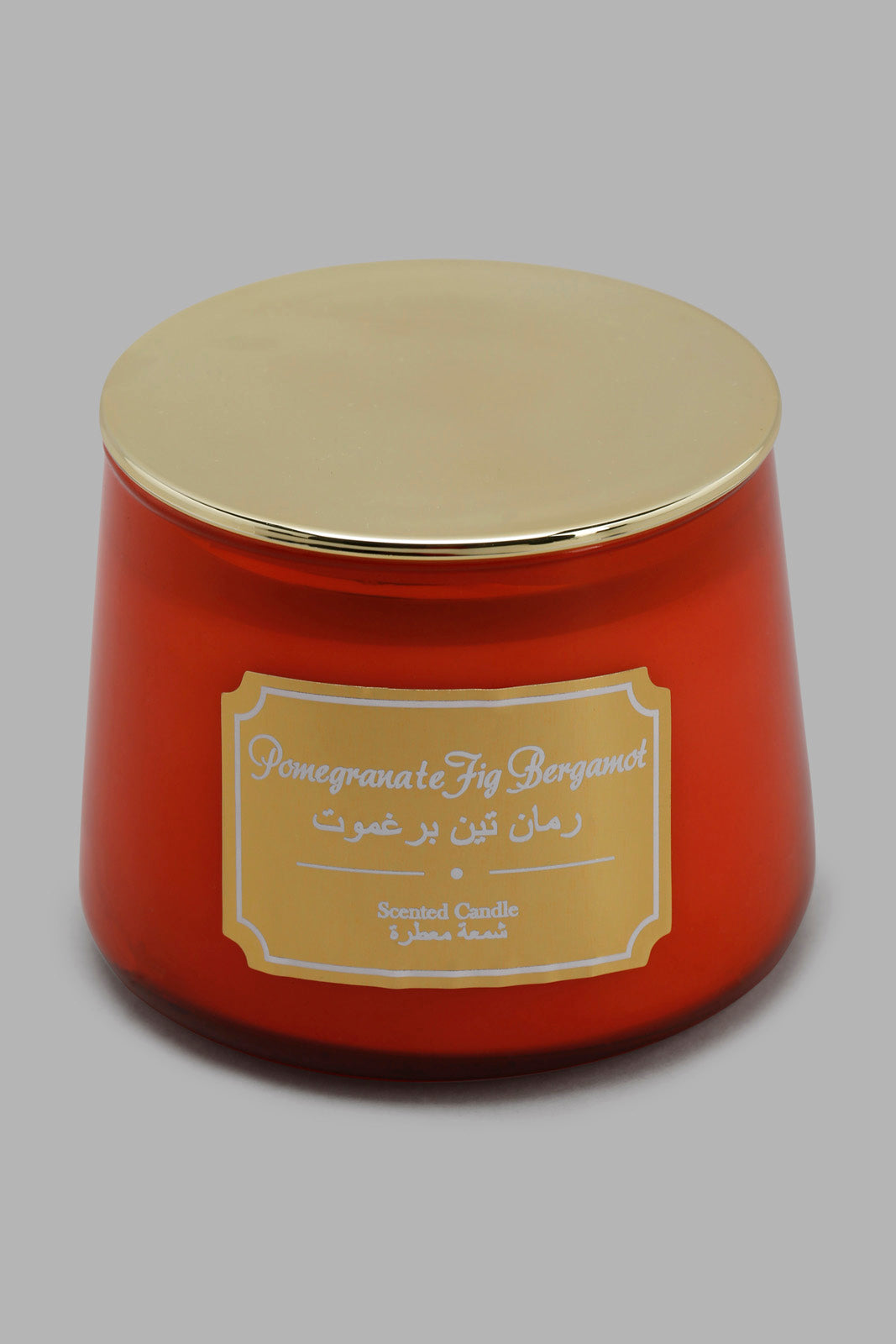 Redtag-Pomegranate-Fig-Scented-Candle-With-Gold-Lid-Category:Candles,-Colour:Red,-Deals:New-In,-Filter:Home-Decor,-HMW-HOM-Candle-&-Fragrances,-New-In-HMW-HOM,-Non-Sale,-Section:Homewares,-W22O-Home-Decor-