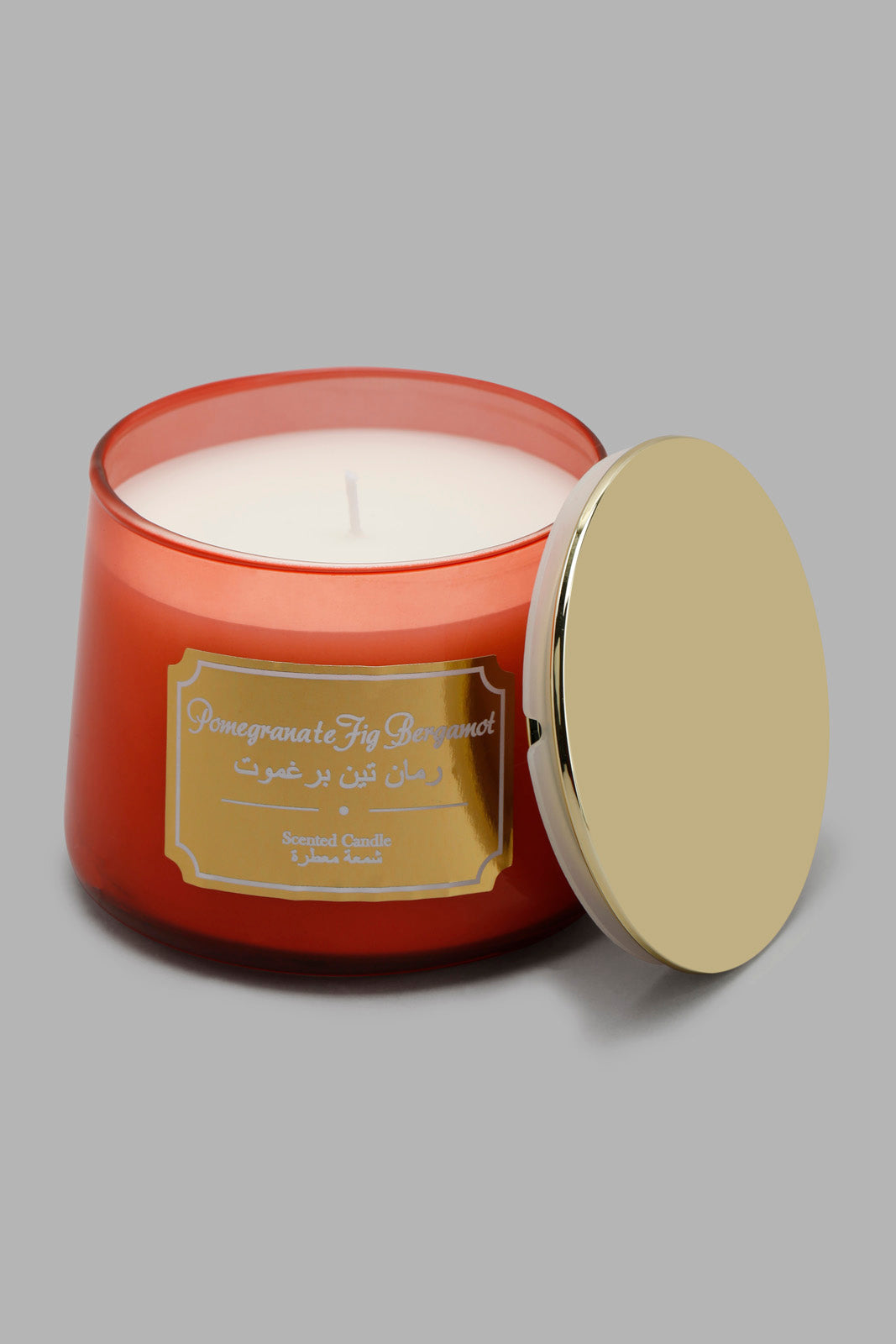 Redtag-Pomegranate-Fig-Scented-Candle-With-Gold-Lid-Category:Candles,-Colour:Red,-Deals:New-In,-Filter:Home-Decor,-HMW-HOM-Candle-&-Fragrances,-New-In-HMW-HOM,-Non-Sale,-Section:Homewares,-W22O-Home-Decor-