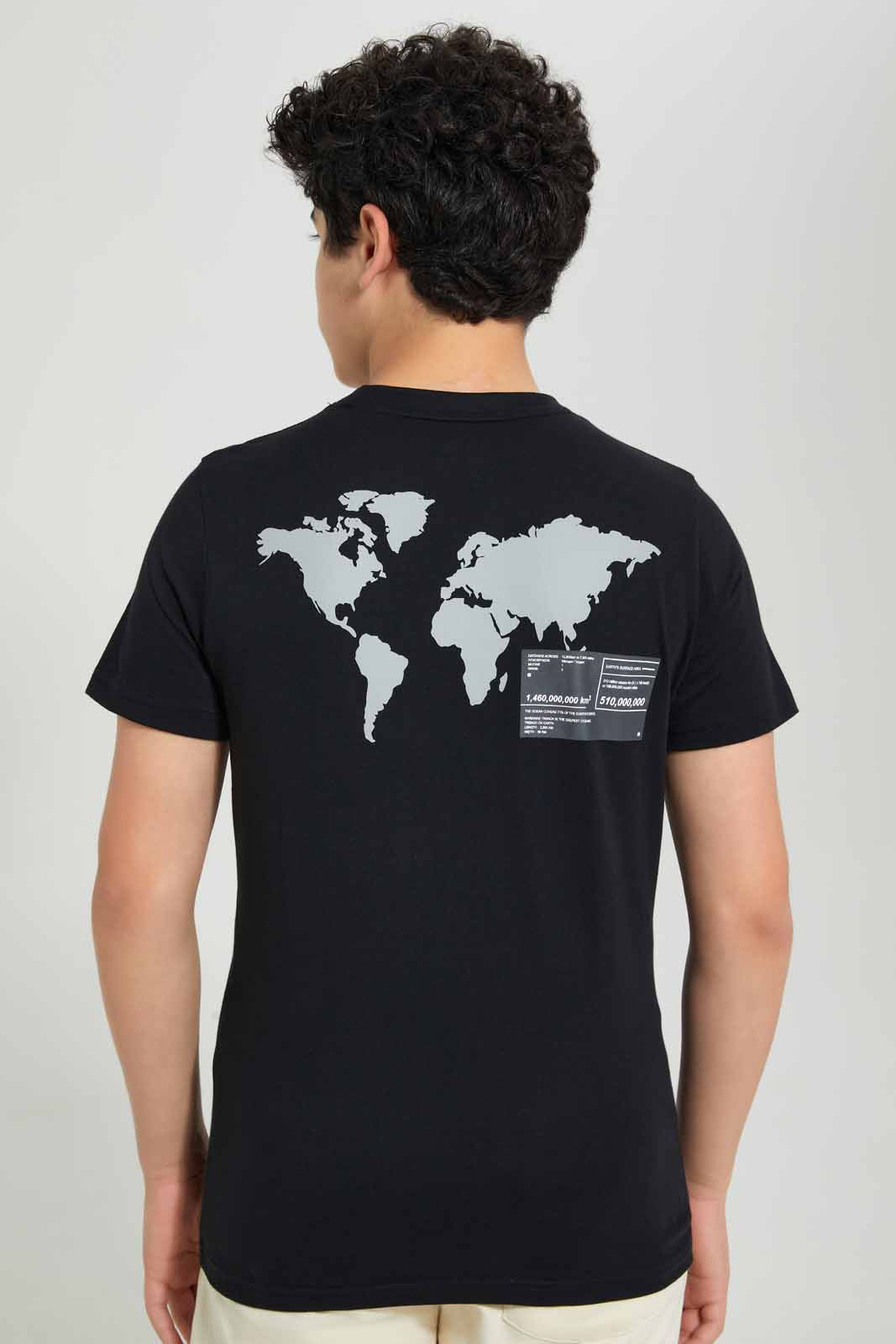 Redtag-Black-Patch-Pocket-&-Print-At-The-Back-Tee-Graphic-T-Shirts-Senior-Boys-9 to 14 Years