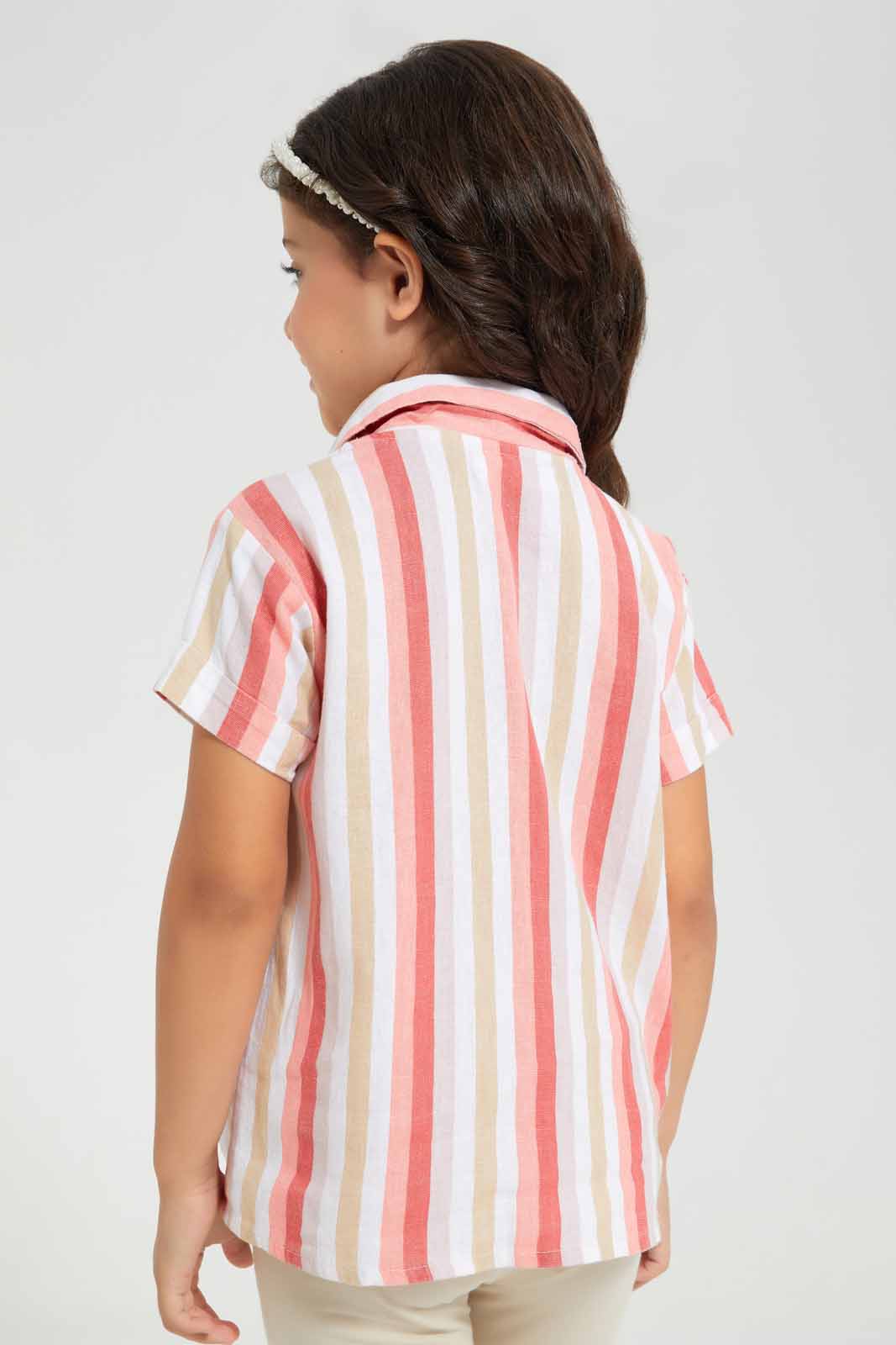 Redtag-White-Knotted-Shirt-Blouse-Category:Blouses,-Colour:White,-Filter:Girls-(2-to-8-Yrs),-GIR-Blouses,-Non-Sale,-S22C,-Section:Girls-(0-to-14Yrs)-Girls-2 to 8 Years