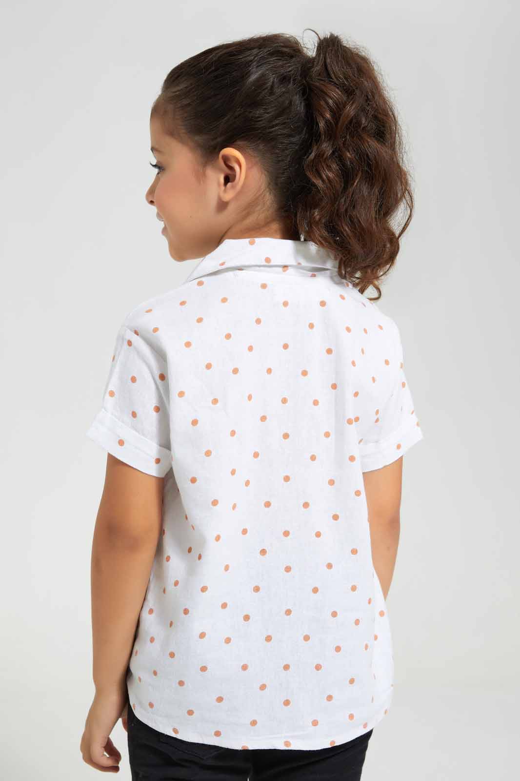Redtag-White-Knotted-Shirt-Blouse-Category:Blouses,-Colour:White,-Filter:Girls-(2-to-8-Yrs),-GIR-Blouses,-Non-Sale,-S22C,-Section:Girls-(0-to-14Yrs)-Girls-2 to 8 Years