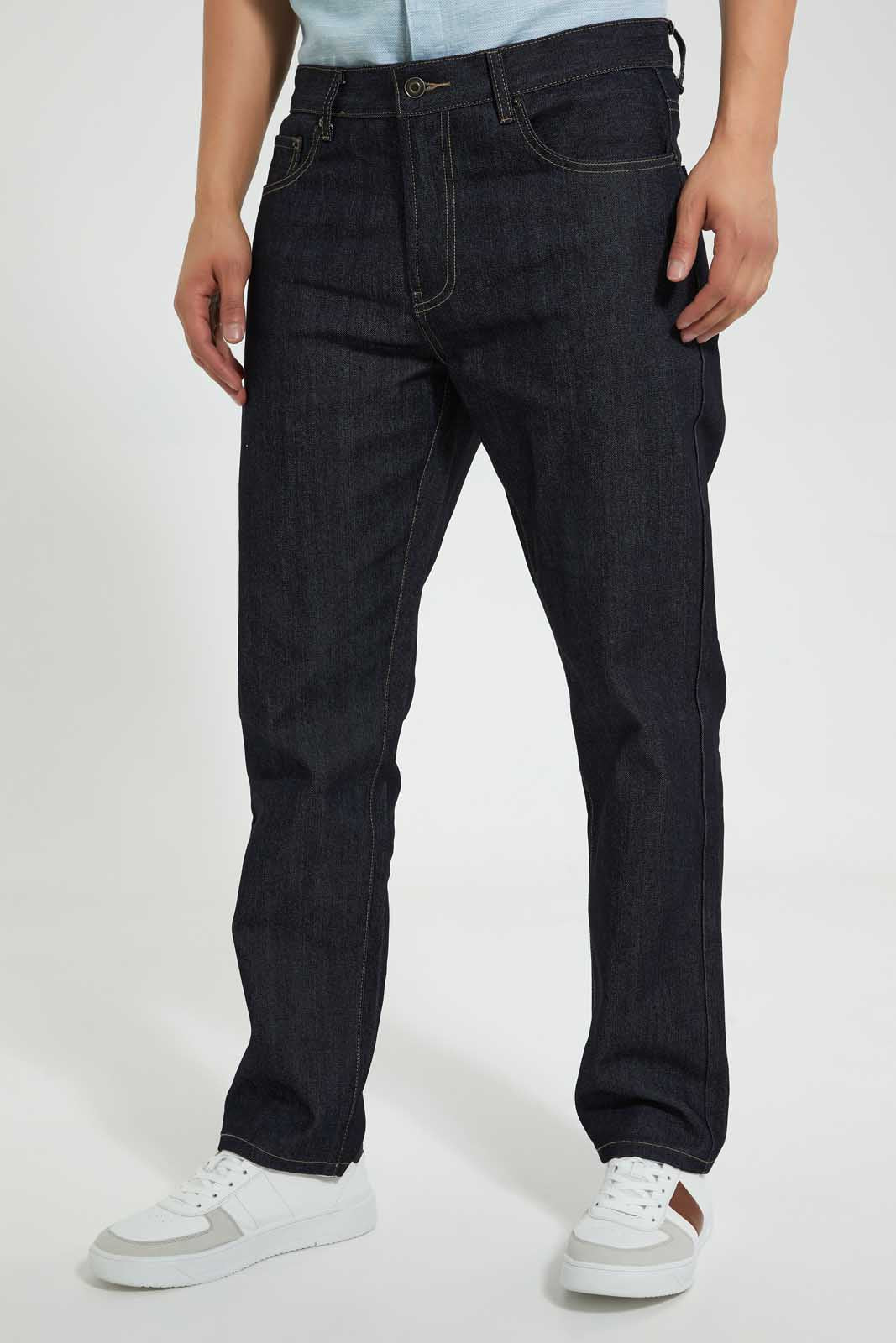 Redtag-Grey-5-Pocket-Slim-Fit-Jean-Jeans-Regular-Fit-Men's-