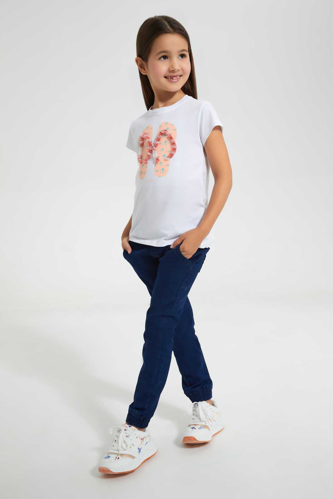 Redtag-Navy-Baggy-Jean-Category:Jeans,-Colour:Navy,-Deals:4-For-90,-Deals:Sale,-Filter:Girls-(2-to-8-Yrs),-Girls-Jeans,-S22C,-Sale-GIR-APL,-Section:Girls-(0-to-14Yrs)-Girls-2 to 8 Years