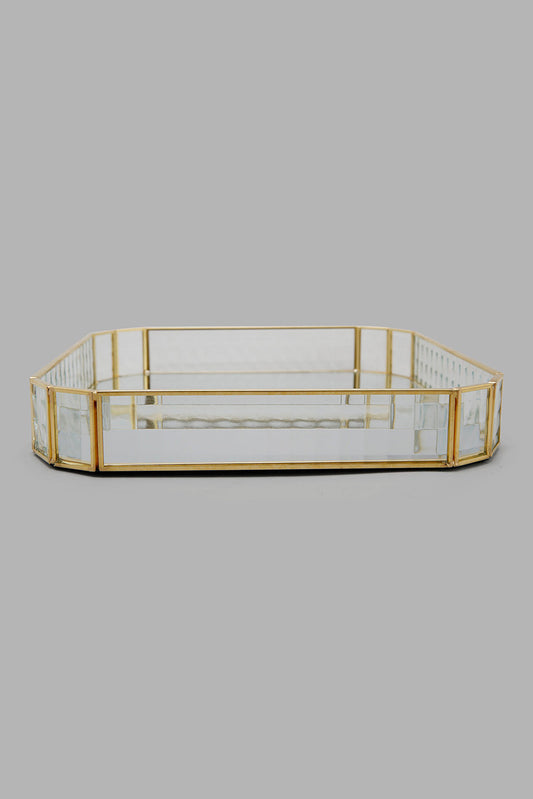 Redtag-Gold-Metal-Edge-Square-Mirror-Tray-(L)-Category:Trays,-Colour:Gold,-Deals:New-In,-Filter:Home-Decor,-HMW-HOM-Decorative-Accessories,-LEGACY,-New-In-HMW-HOM,-Non-Sale,-Section:Homewares,-W22O-Home-Decor-