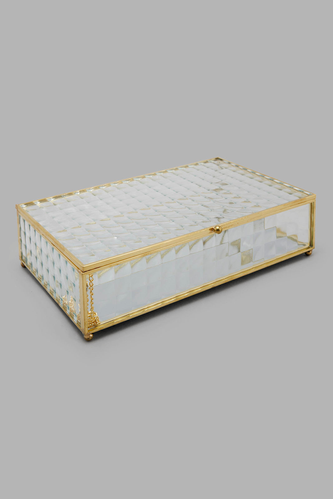 Redtag-Gold-Metal-Edge-Jewellery-Box-(L)-Category:Fashion-Box,-Colour:Gold,-Deals:New-In,-Filter:Home-Decor,-HMW-HOM-Decorative-Accessories,-LEGACY,-New-In-HMW-HOM,-Non-Sale,-Section:Homewares,-W22O-Home-Decor-