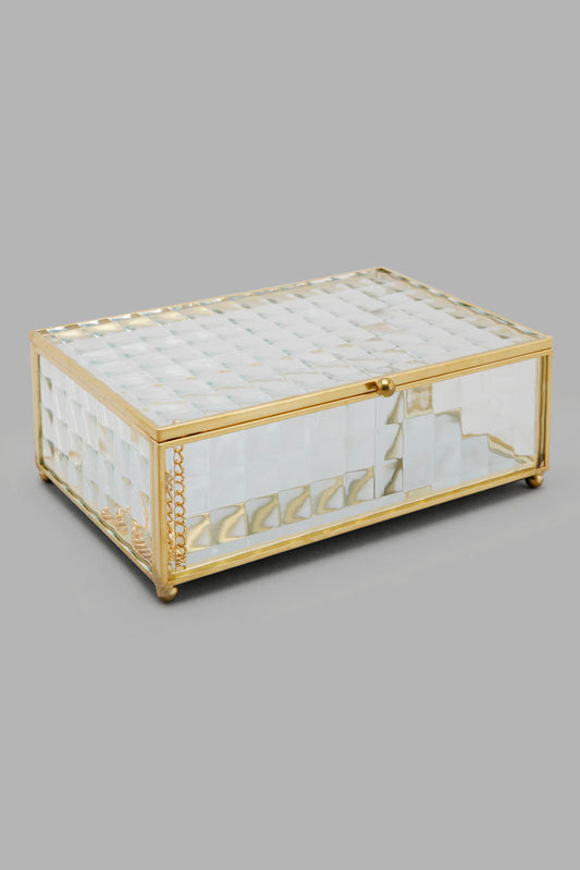 Redtag-Gold-Metal-Edge-Jewellery-Box-(M)-Category:Fashion-Box,-Colour:Gold,-Deals:New-In,-Filter:Home-Decor,-HMW-HOM-Decorative-Accessories,-New-In-HMW-HOM,-Non-Sale,-Section:Homewares,-W22O-Home-Decor-