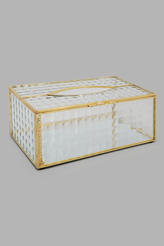 Redtag-Gold-Metal-Edge-Square-Tissue-Box-Category:Napkins-&-Tissues,-Colour:Gold,-Deals:New-In,-Filter:Home-Decor,-HMW-HOM-Decorative-Accessories,-LEGACY,-New-In-HMW-HOM,-Non-Sale,-Section:Homewares,-W22O-Home-Decor-