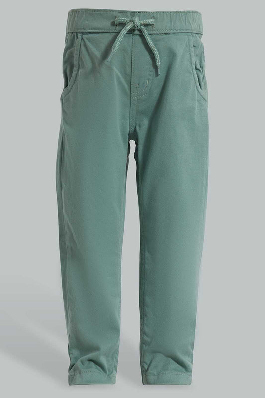 Redtag-Green-Twill-Pull-On-Category:Trousers,-Colour:Green,-Deals:New-In,-Filter:Infant-Boys-(3-to-24-Mths),-INB-Trousers,-New-In-INB-APL,-Non-Sale,-S22D,-Section:Boys-(0-to-14Yrs),-TBL-Infant-Boys-3 to 24 Months