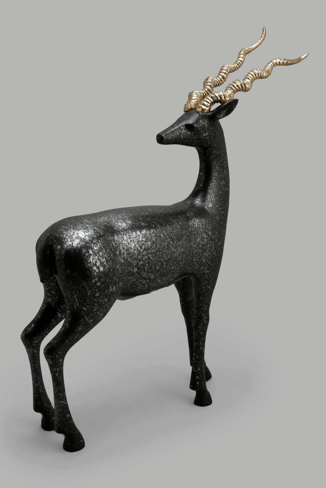Redtag-Black-Standing-Gazelle-Category:Artefact,-Colour:Black,-Deals:New-In,-Filter:Home-Decor,-HMW-HOM-Decorative-Accessories,-New-In-HMW-HOM,-Non-Sale,-Section:Homewares,-W22O-Home-Decor-