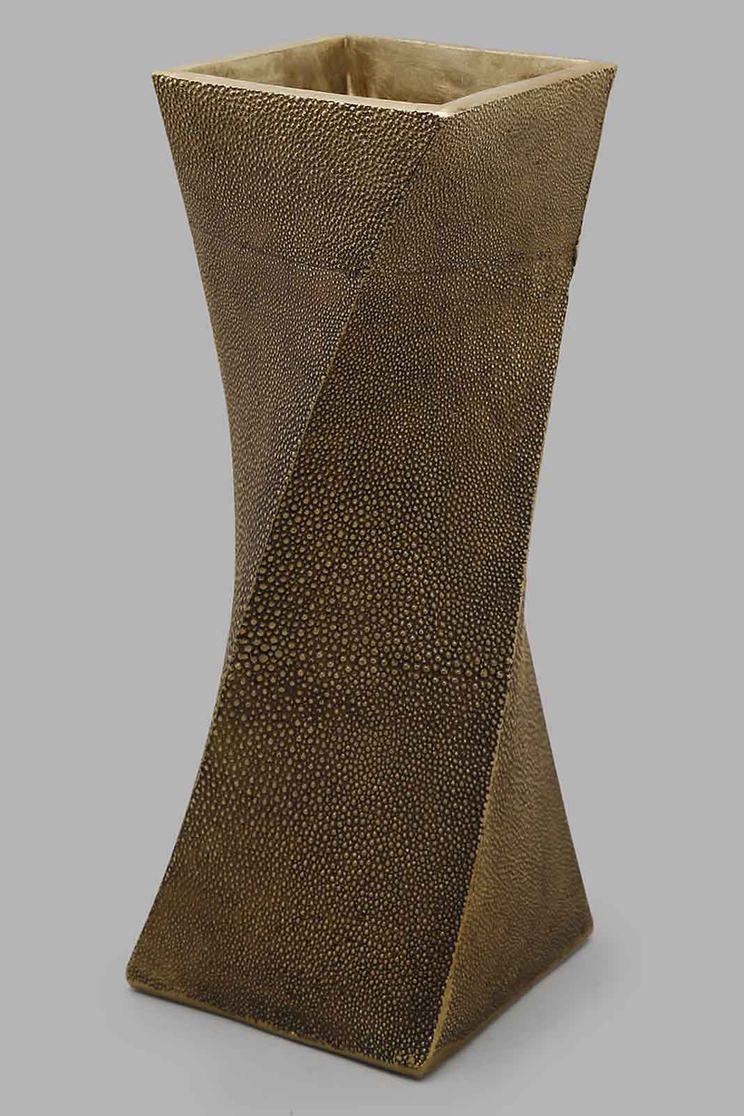 Redtag-Gold-Twisted-Dottentextured-Vase-Category:Plants-&-Flowers,-Colour:Gold,-Deals:New-In,-Filter:Home-Decor,-HMW-HOM-Decorative-Accessories,-LEGACY,-New-In-HMW-HOM,-Non-Sale,-Section:Homewares,-W22O-Home-Decor-