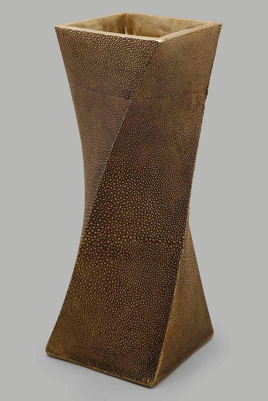 Redtag-Gold-Twisted-Dottentextured-Vase-Category:Plants-&-Flowers,-Colour:Gold,-Deals:New-In,-Filter:Home-Decor,-HMW-HOM-Decorative-Accessories,-LEGACY,-New-In-HMW-HOM,-Non-Sale,-Section:Homewares,-W22O-Home-Decor-
