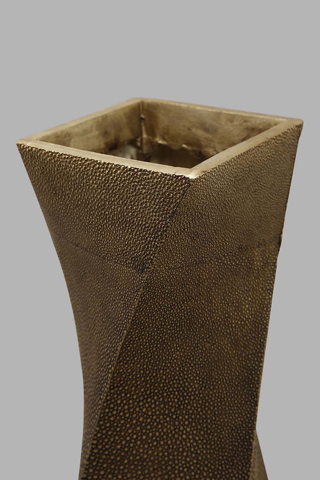 Redtag-Gold-Twisted-Dottentextured-Vase-Category:Plants-&-Flowers,-Colour:Gold,-Deals:New-In,-Filter:Home-Decor,-HMW-HOM-Decorative-Accessories,-LEGACY,-New-In-HMW-HOM,-Non-Sale,-Section:Homewares,-W22O-Home-Decor-