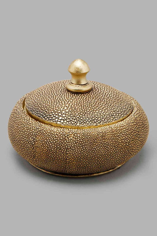 Redtag-Gold-Dottentextured-Jewellery-Box-Category:Fashion-Box,-Colour:Gold,-Deals:New-In,-Filter:Home-Decor,-HMW-HOM-Decorative-Accessories,-LEGACY,-New-In-HMW-HOM,-Non-Sale,-Section:Homewares,-W22O-Home-Decor-
