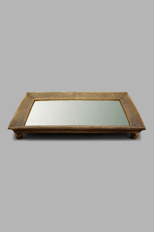 Redtag-Gold-Dottentextured-Mirror-Tray-Category:Trays,-Colour:Gold,-Deals:New-In,-Filter:Home-Decor,-HMW-HOM-Decorative-Accessories,-LEGACY,-New-In-HMW-HOM,-Non-Sale,-Section:Homewares,-W22O-Home-Decor-