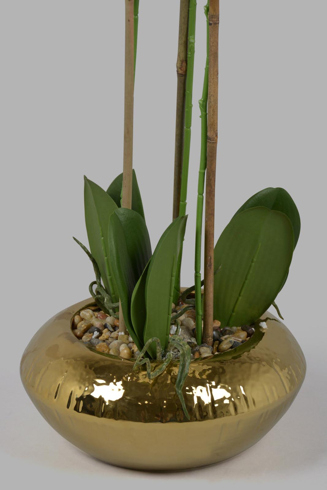 Redtag-Gold-Artificial-Orchid-In-Ceramic-Gold-Vase-Category:Plants-&-Flowers,-Colour:Gold,-Deals:New-In,-Filter:Home-Decor,-HMW-HOM-Decorative-Accessories,-New-In-HMW-HOM,-Non-Sale,-Section:Homewares,-W22O-Home-Decor-