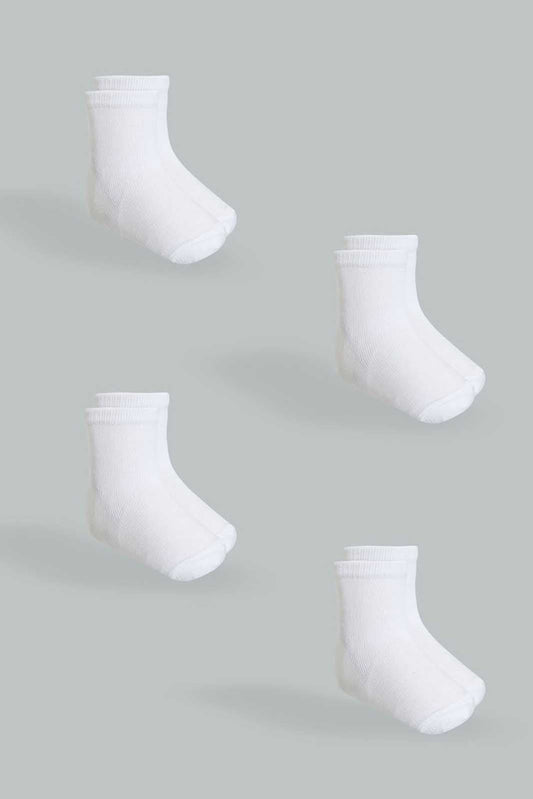 White Full Length Socks For Baby Girls (Pack of 4)