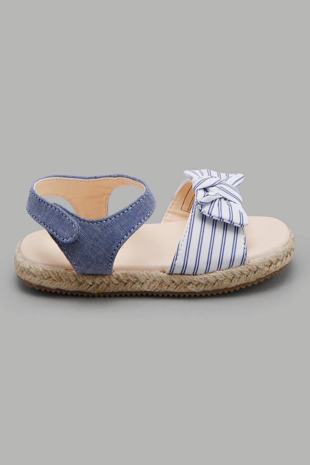 Redtag-Denim-Bow-Sandal-Category:Shoes,-Colour:Denim,-Filter:Girls-Footwear-(1-to-3-Yrs),-ING-Shoes,-New-In,-New-In-ING-FOO,-Non-Sale,-Section:Girls-(0-to-14Yrs),-W22O-Infant-Girls-1 to 3 Years