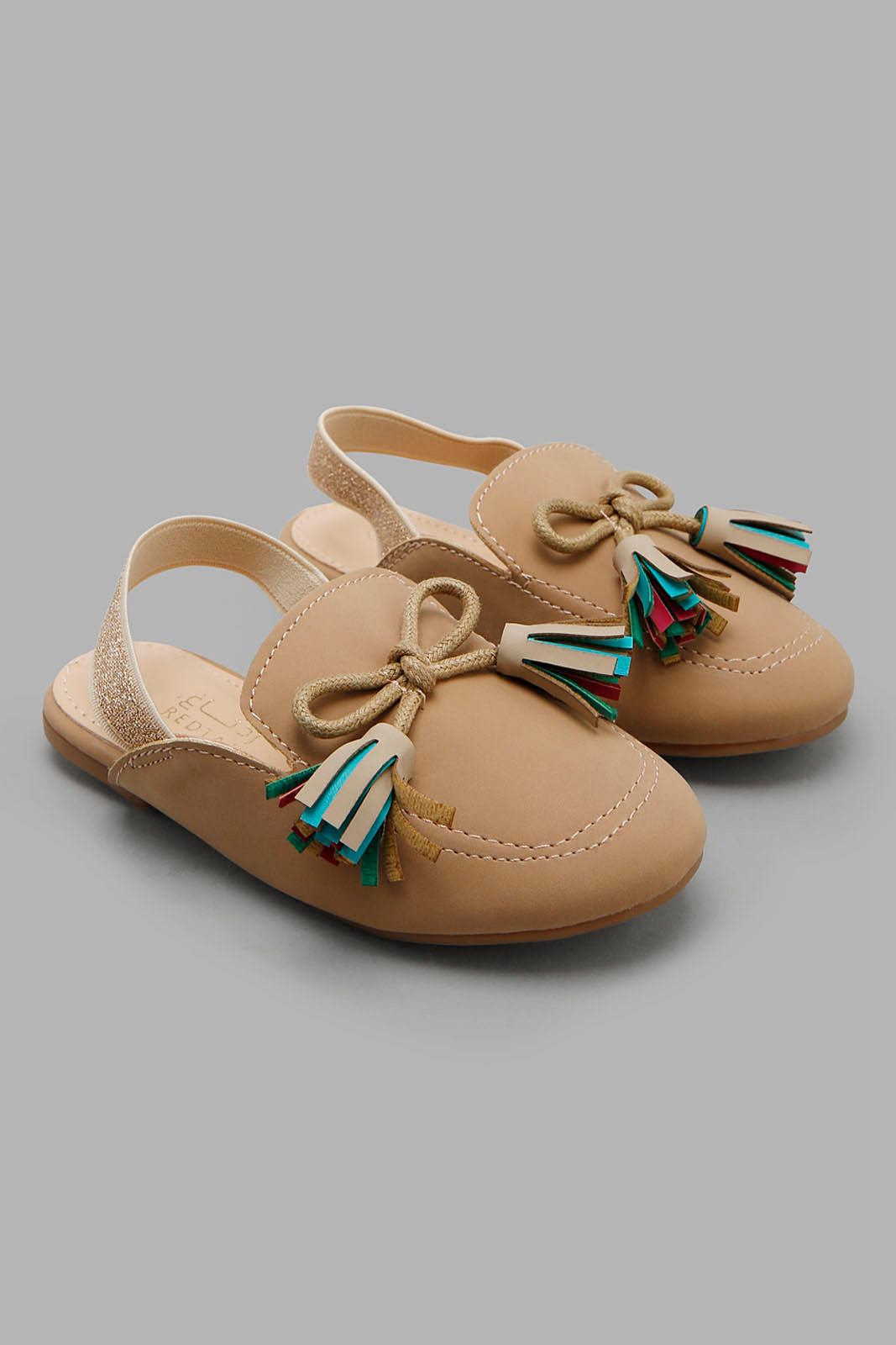 Redtag-Beige-Tassle-Mules-Category:Shoes,-Colour:Beige,-Filter:Girls-Footwear-(1-to-3-Yrs),-ING-Shoes,-New-In,-New-In-ING-FOO,-Non-Sale,-Section:Girls-(0-to-14Yrs),-W22O-Infant-Girls-1 to 3 Years