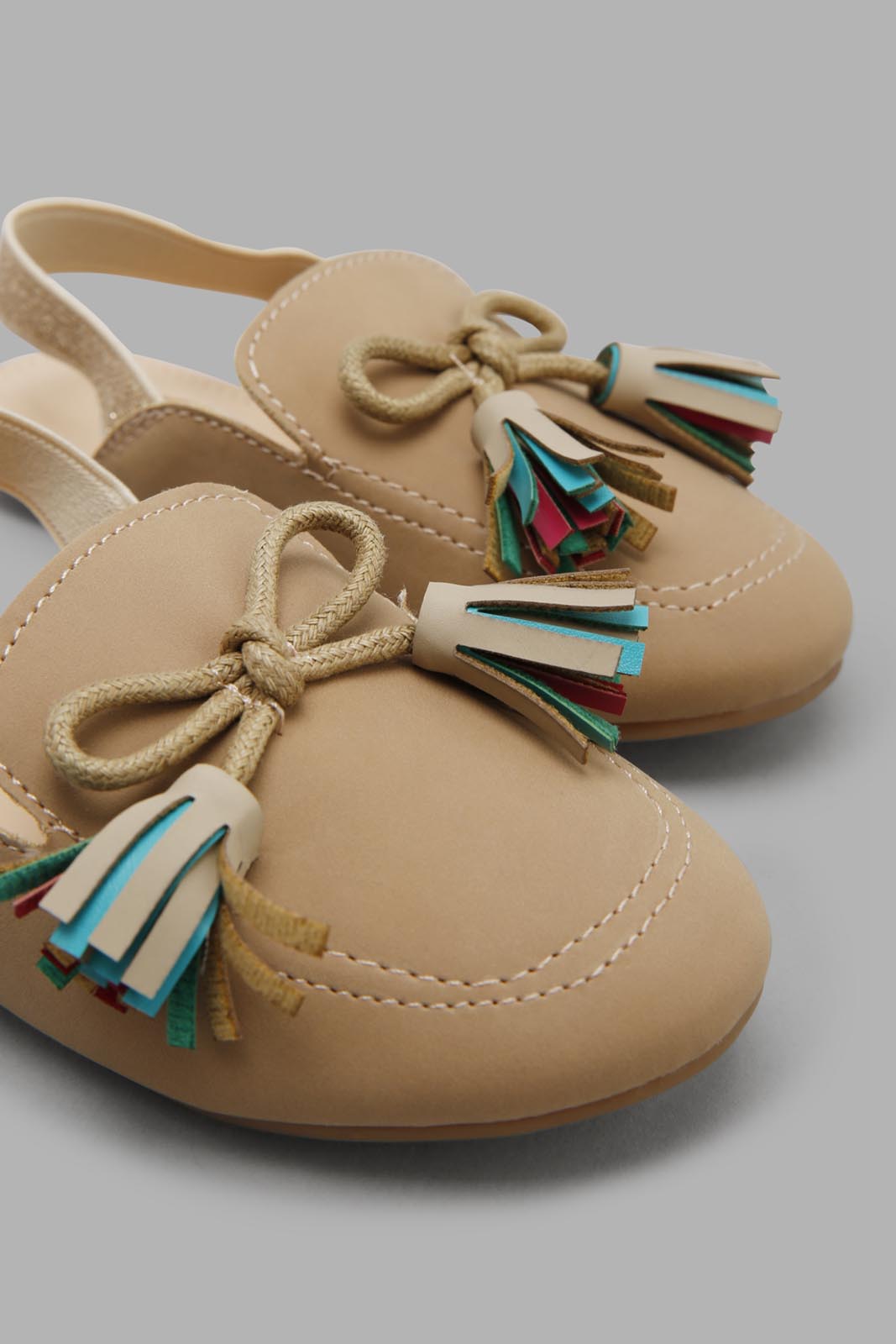 Redtag-Beige-Tassle-Mules-Category:Shoes,-Colour:Beige,-Filter:Girls-Footwear-(1-to-3-Yrs),-ING-Shoes,-New-In,-New-In-ING-FOO,-Non-Sale,-Section:Girls-(0-to-14Yrs),-W22O-Infant-Girls-1 to 3 Years