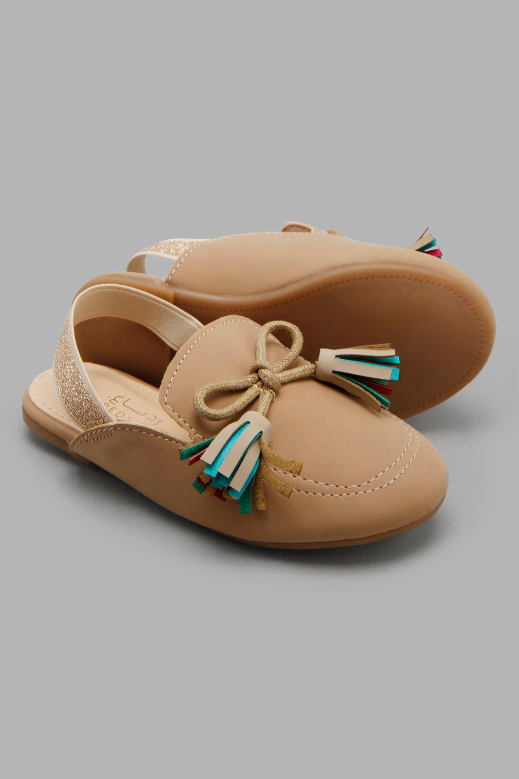 Redtag-Beige-Tassle-Mules-Category:Shoes,-Colour:Beige,-Filter:Girls-Footwear-(1-to-3-Yrs),-ING-Shoes,-New-In,-New-In-ING-FOO,-Non-Sale,-Section:Girls-(0-to-14Yrs),-W22O-Infant-Girls-1 to 3 Years