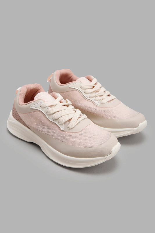 Redtag-Pale-Pink-Lace-Up-Trainer-Category:Trainers,-Colour:Pink,-Deals:New-In,-Filter:Girls-Footwear-(5-to-14-Yrs),-GSR-Trainers,-New-In-GSR-FOO,-Non-Sale,-Section:Girls-(0-to-14Yrs),-W22O-Senior-Girls-5 to 14 Years