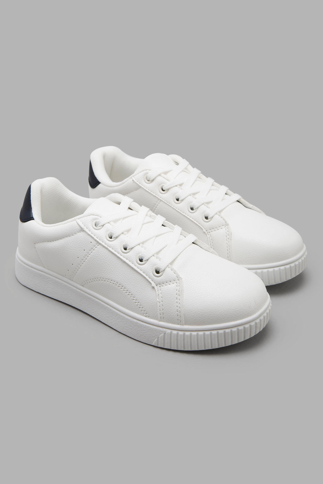 Redtag-White-Perforated-Sneaker-Category:Trainers,-Colour:White,-Deals:New-In,-Filter:Girls-Footwear-(5-to-14-Yrs),-GSR-Trainers,-New-In-GSR-FOO,-Non-Sale,-Section:Girls-(0-to-14Yrs),-W22O-Senior-Girls-5 to 14 Years