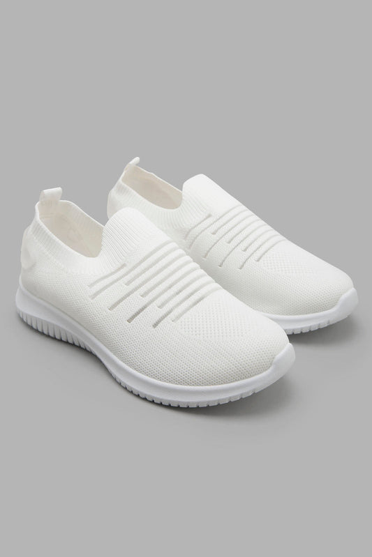 Redtag-White-Slip-On-Sneaker-Category:Trainers,-Colour:White,-Filter:Girls-Footwear-(5-to-14-Yrs),-GSR-Trainers,-New-In,-New-In-GSR-FOO,-Non-Sale,-Section:Girls-(0-to-14Yrs),-W22O-Senior-Girls-5 to 14 Years