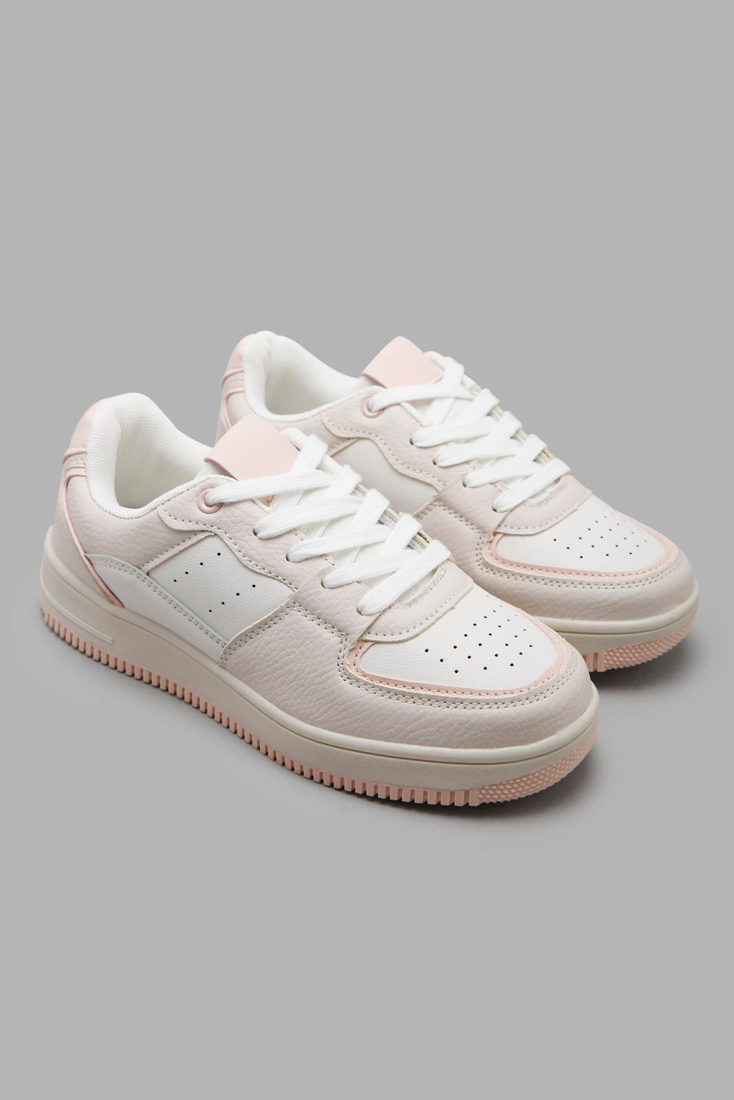 Redtag-White-Perforated-Sneaker-Category:Trainers,-Colour:White,-Filter:Girls-Footwear-(5-to-14-Yrs),-GSR-Trainers,-New-In,-New-In-GSR-FOO,-Non-Sale,-Section:Girls-(0-to-14Yrs),-W22O-Senior-Girls-5 to 14 Years