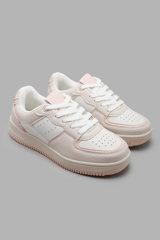 Redtag-White-Perforated-Sneaker-Category:Trainers,-Colour:White,-Filter:Girls-Footwear-(5-to-14-Yrs),-GSR-Trainers,-New-In,-New-In-GSR-FOO,-Non-Sale,-Section:Girls-(0-to-14Yrs),-W22O-Senior-Girls-5 to 14 Years