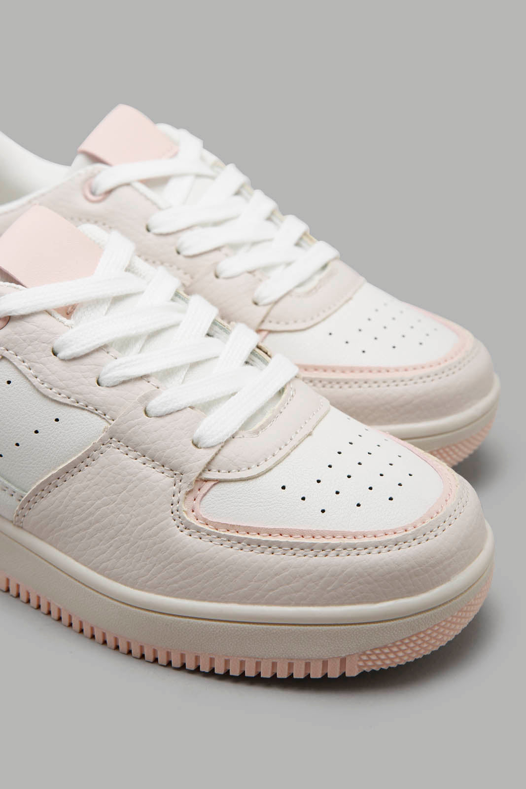 Redtag-White-Perforated-Sneaker-Category:Trainers,-Colour:White,-Filter:Girls-Footwear-(5-to-14-Yrs),-GSR-Trainers,-New-In,-New-In-GSR-FOO,-Non-Sale,-Section:Girls-(0-to-14Yrs),-W22O-Senior-Girls-5 to 14 Years