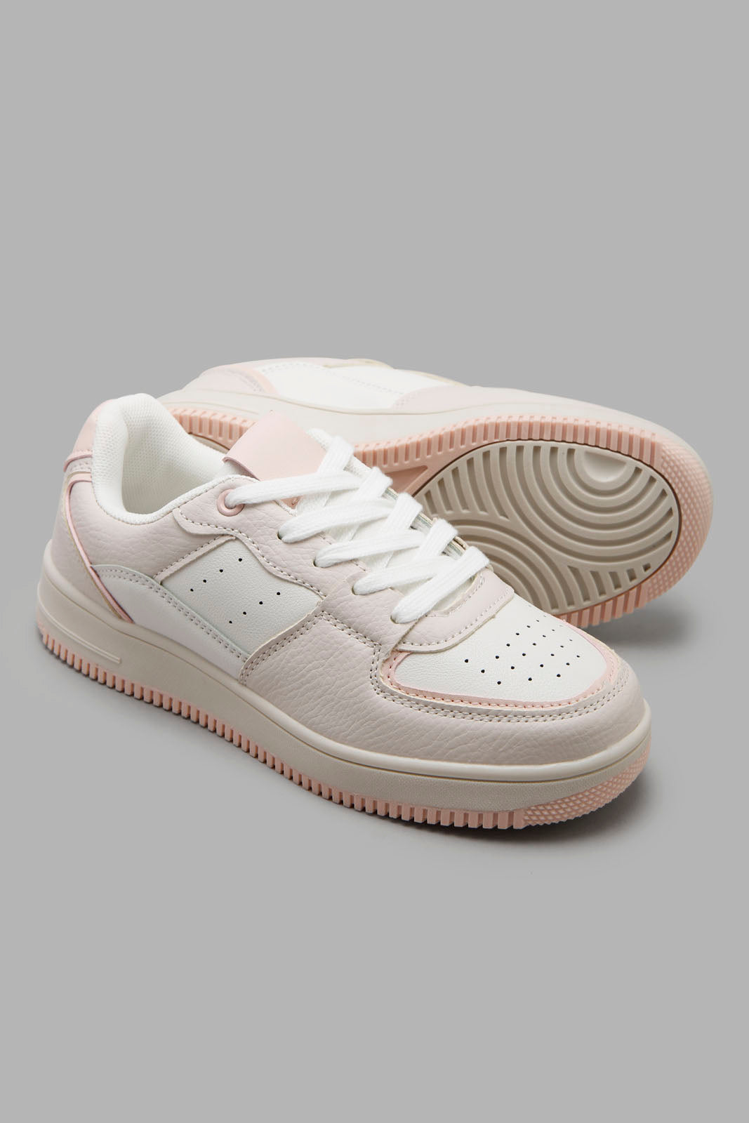 Redtag-White-Perforated-Sneaker-Category:Trainers,-Colour:White,-Filter:Girls-Footwear-(5-to-14-Yrs),-GSR-Trainers,-New-In,-New-In-GSR-FOO,-Non-Sale,-Section:Girls-(0-to-14Yrs),-W22O-Senior-Girls-5 to 14 Years