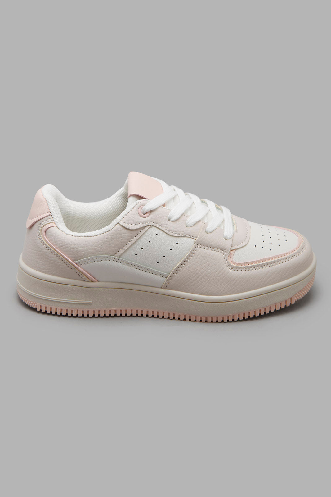 Redtag-White-Perforated-Sneaker-Category:Trainers,-Colour:White,-Filter:Girls-Footwear-(5-to-14-Yrs),-GSR-Trainers,-New-In,-New-In-GSR-FOO,-Non-Sale,-Section:Girls-(0-to-14Yrs),-W22O-Senior-Girls-5 to 14 Years