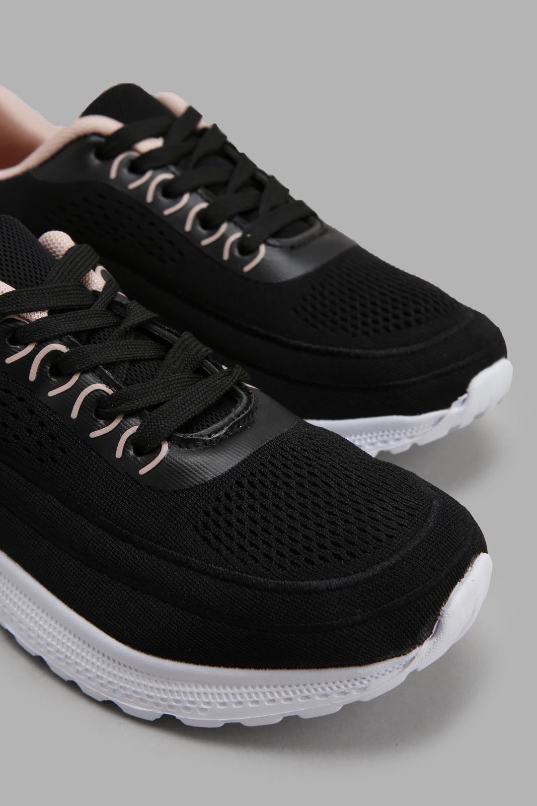 Redtag-Black-Lace-Up-Trainer-Category:Trainers,-Colour:Black,-Deals:New-In,-Filter:Girls-Footwear-(5-to-14-Yrs),-GSR-Trainers,-New-In-GSR-FOO,-Non-Sale,-Section:Girls-(0-to-14Yrs),-W22O-Senior-Girls-5 to 14 Years