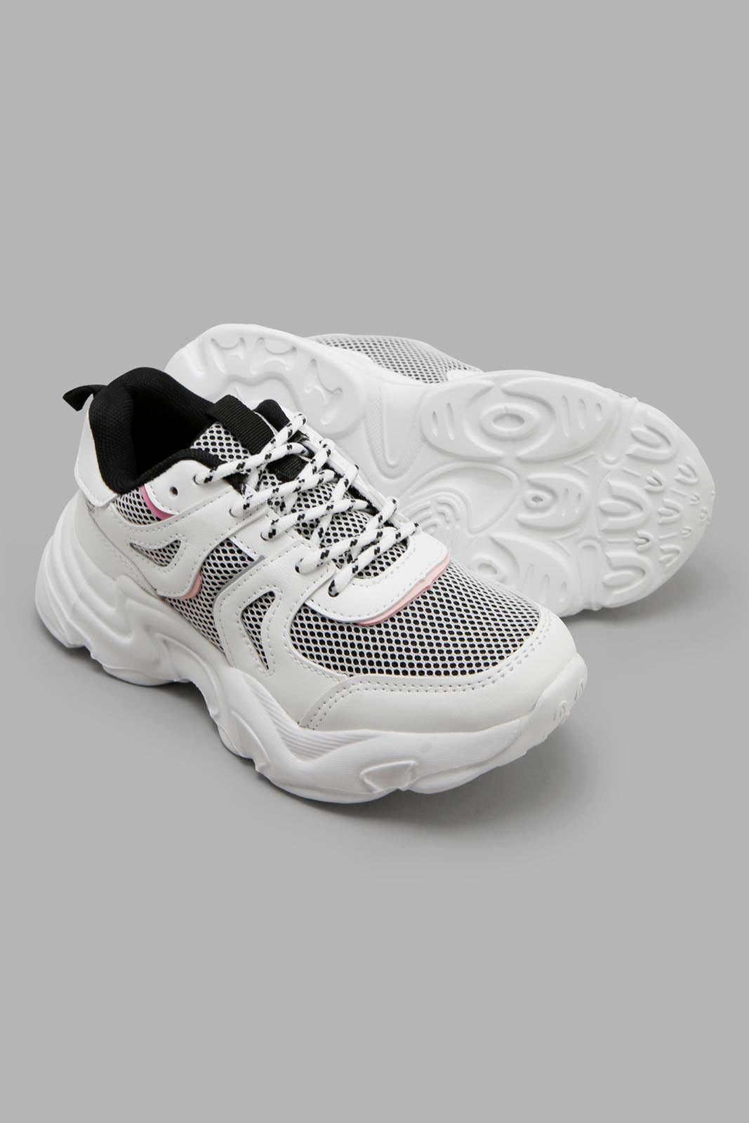 Redtag-White-Lace-Up-Trainer-Category:Trainers,-Colour:White,-Filter:Girls-Footwear-(5-to-14-Yrs),-GSR-Trainers,-New-In,-New-In-GSR-FOO,-Non-Sale,-Section:Girls-(0-to-14Yrs),-W22O-Senior-Girls-5 to 14 Years