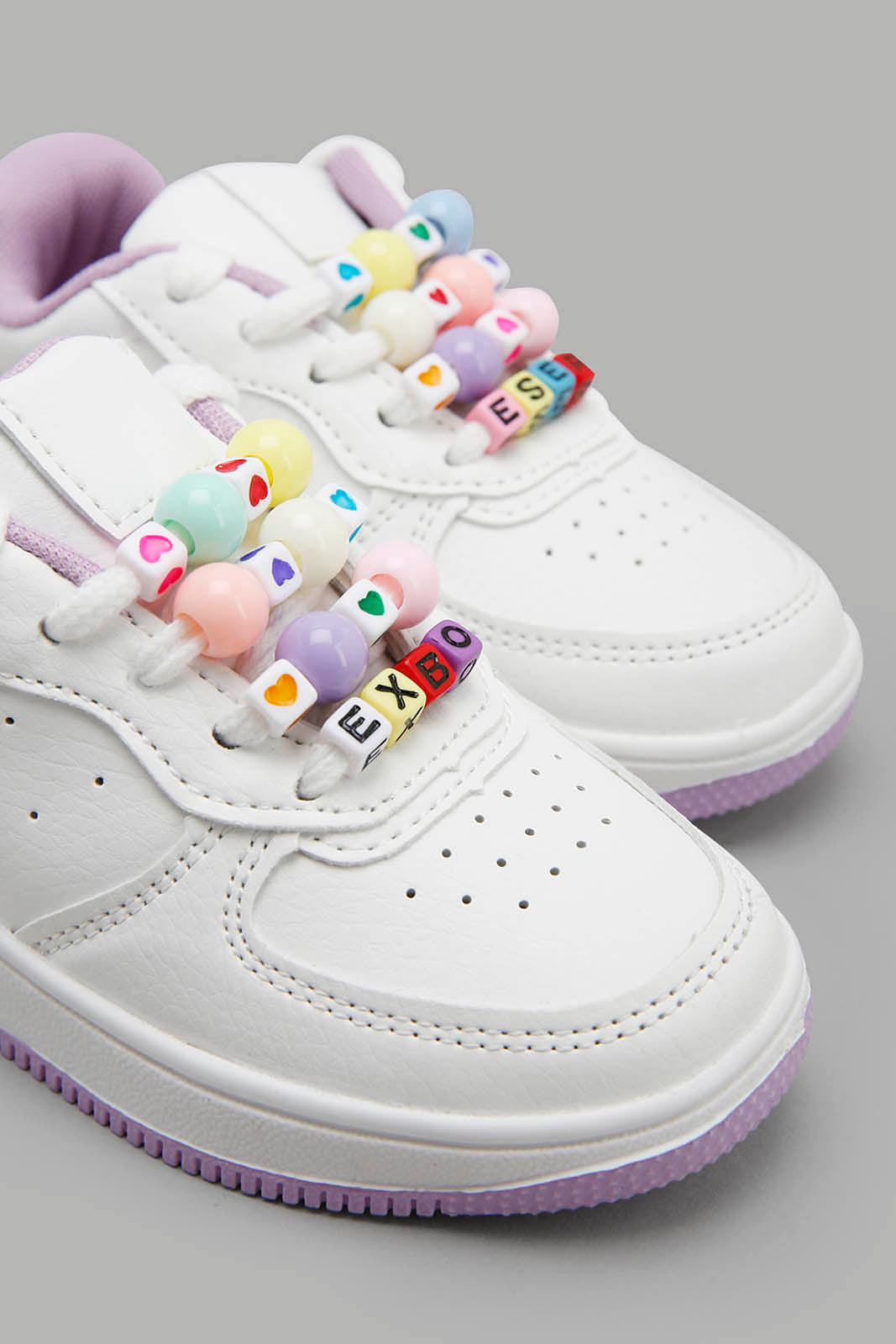 Redtag-White-Lace-Up-Sneaker-Category:Trainers,-Colour:White,-Filter:Girls-Footwear-(3-to-5-Yrs),-GIR-Trainers,-New-In,-New-In-GIR-FOO,-Non-Sale,-Section:Girls-(0-to-14Yrs),-W22O-Girls-3 to 5 Years