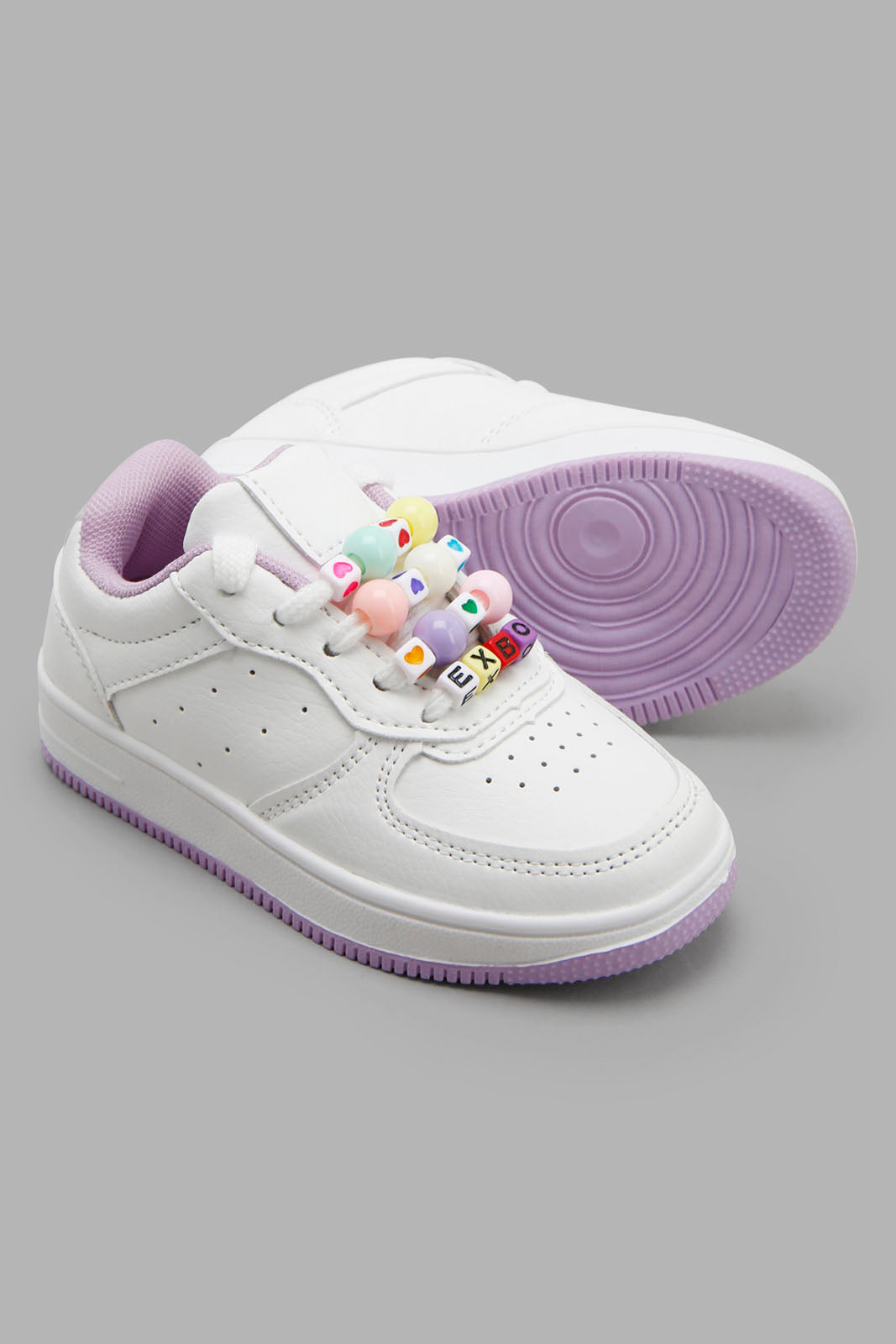 Redtag-White-Lace-Up-Sneaker-Category:Trainers,-Colour:White,-Filter:Girls-Footwear-(3-to-5-Yrs),-GIR-Trainers,-New-In,-New-In-GIR-FOO,-Non-Sale,-Section:Girls-(0-to-14Yrs),-W22O-Girls-3 to 5 Years