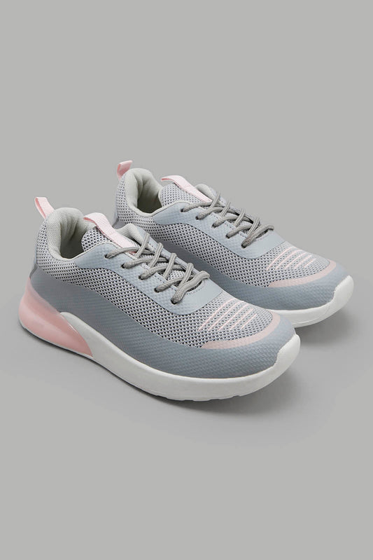 Redtag-Pale-Grey-Lace-Up-Trainer-Category:Trainers,-Colour:Grey,-Filter:Girls-Footwear-(5-to-14-Yrs),-GSR-Trainers,-New-In,-New-In-GSR-FOO,-Non-Sale,-Section:Girls-(0-to-14Yrs),-W22O-Senior-Girls-5 to 14 Years