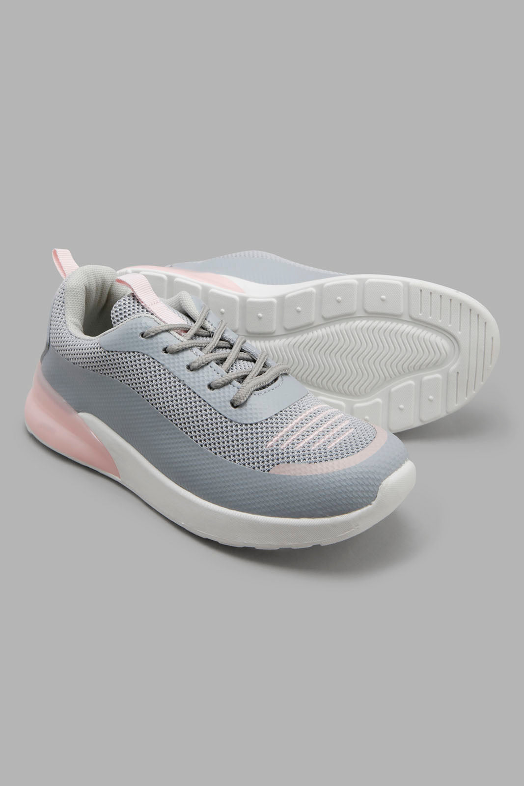 Redtag-Pale-Grey-Lace-Up-Trainer-Category:Trainers,-Colour:Grey,-Filter:Girls-Footwear-(5-to-14-Yrs),-GSR-Trainers,-New-In,-New-In-GSR-FOO,-Non-Sale,-Section:Girls-(0-to-14Yrs),-W22O-Senior-Girls-5 to 14 Years